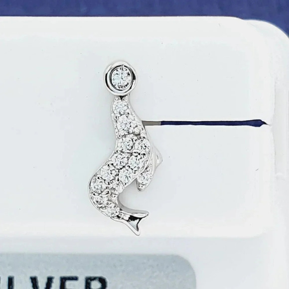 "925 Sterling Silver CZ Stud Earrings for Women/Girl, US925P1242 - Picture 4 of 8